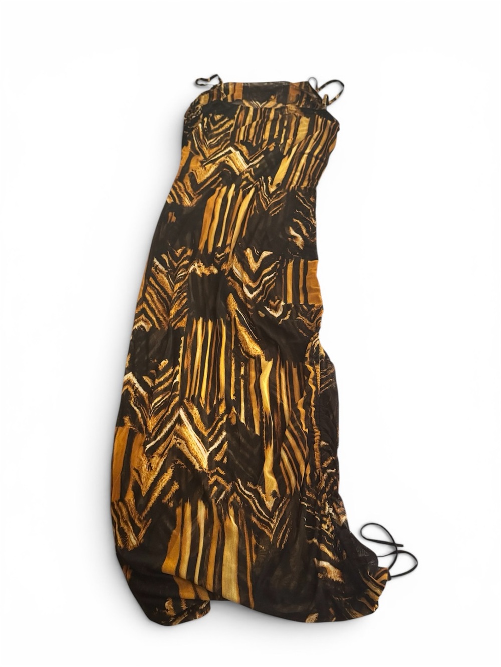 The Curve Black & Gold Abstract Maxi Dress sheer cover up